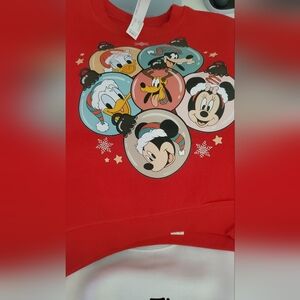 Red Crewneck Sweatshirt w/ Character Faces. You can Request Any size Sweatshirt